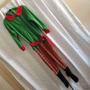 Elf Adult Footed Pajama/Union Suit/Onesie